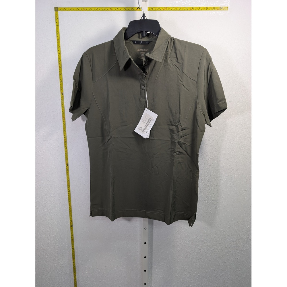 North End women Polo Shirt Dark Oakmoss Green Short Sleeve Active Golf Top M NEW